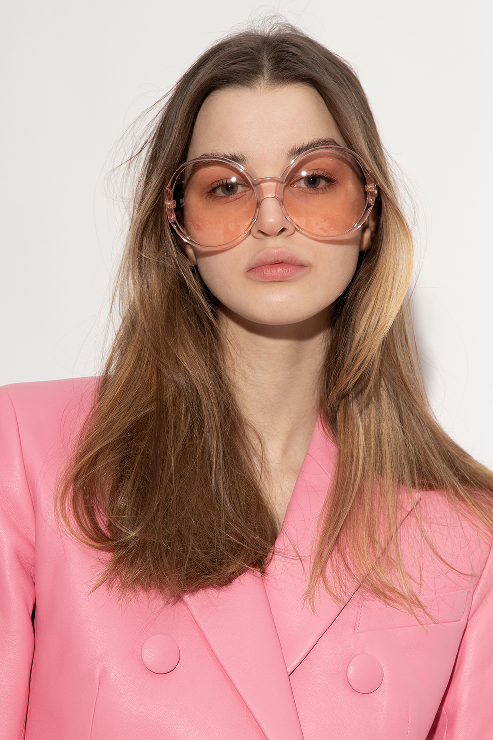 Gucci Bvlgari gold-plated round-frame sunglasses